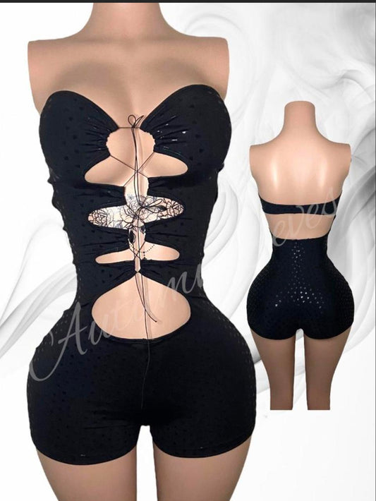 Black heart romper